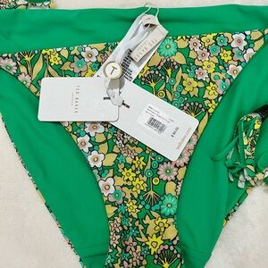 Ted Baker Green and Yellow Floral Bikini Bottom
